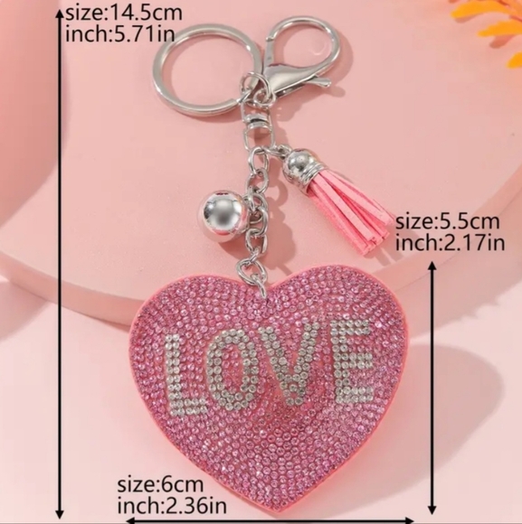 Sparkling Rhinestone Heart Charm - Picture 2 of 2